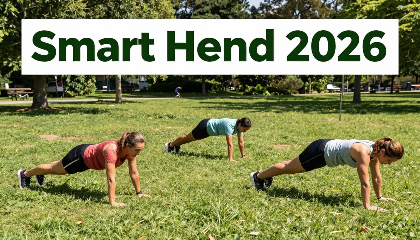 People doing simple strength exercises outdoors